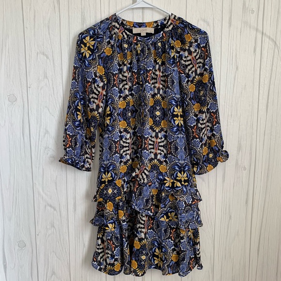 LOFT Dresses & Skirts - Loft Blue & Yellow Floral Printed Dress